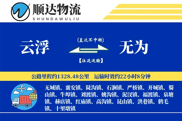 云浮到无为物流公司
