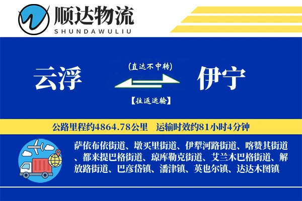 云浮到伊宁物流公司