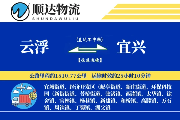 云浮到宜兴物流公司