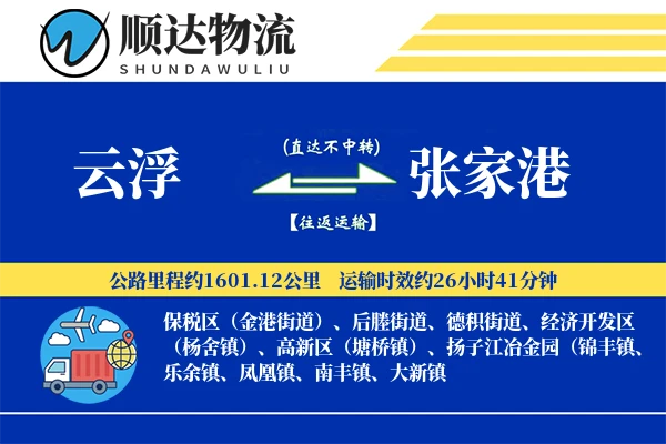 云浮到张家港物流公司