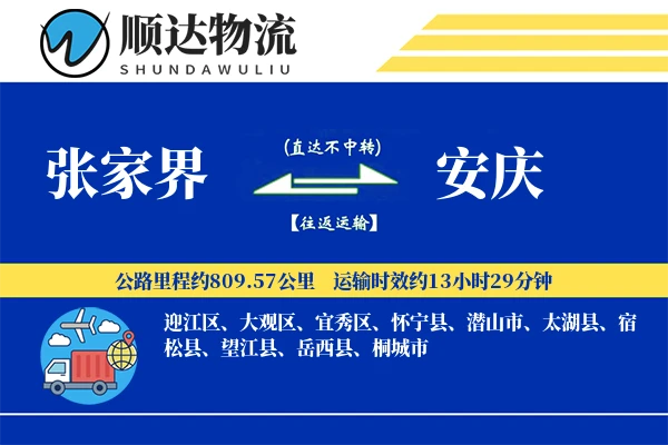 张家界到安庆物流公司