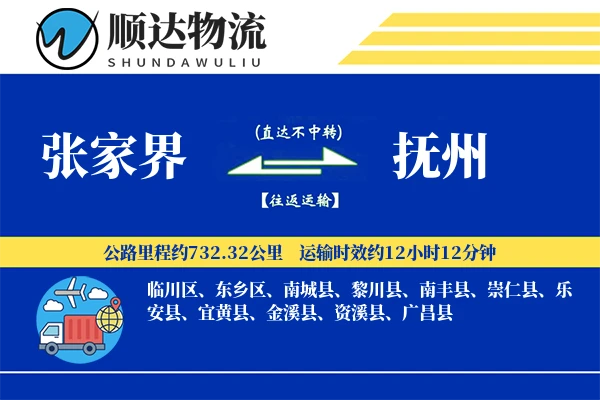 张家界到抚州物流公司