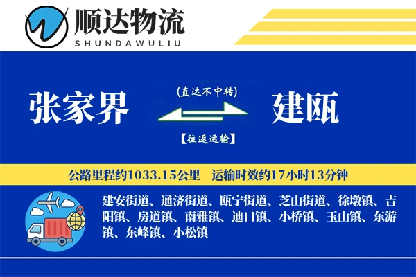 张家界到建瓯物流公司
