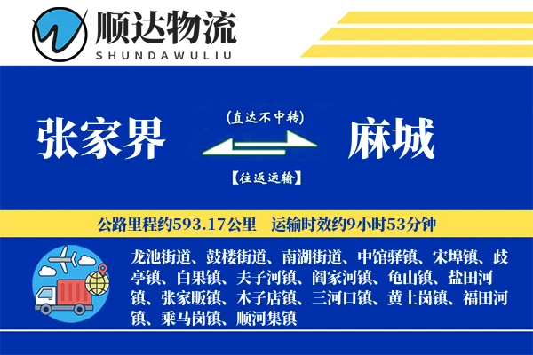 张家界到麻城物流公司