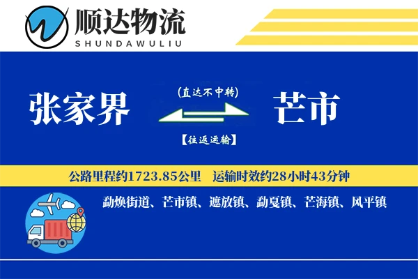 张家界到芒市物流公司