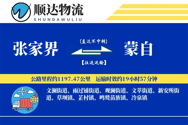 张家界到蒙自物流公司