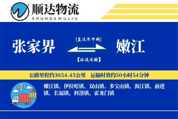 张家界到嫩江物流公司