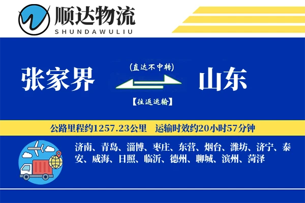 张家界到山东物流公司