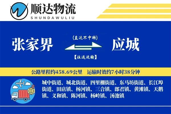 张家界到应城物流公司