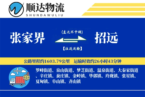 张家界到招远物流公司