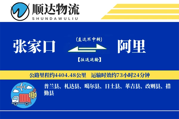 张家口到阿里物流公司-小件货运专线「项目物流」