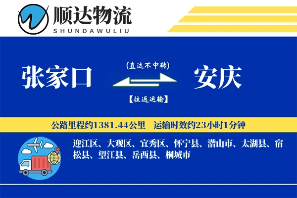 张家口到安庆物流公司