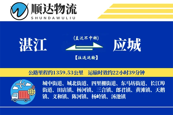 湛江到应城物流公司