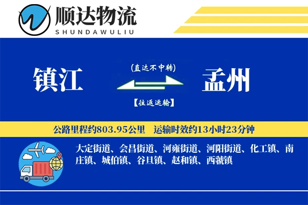 镇江到孟州物流公司