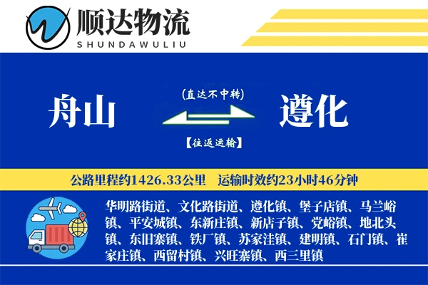 舟山到遵化物流公司-包装物流专线「高效配送」