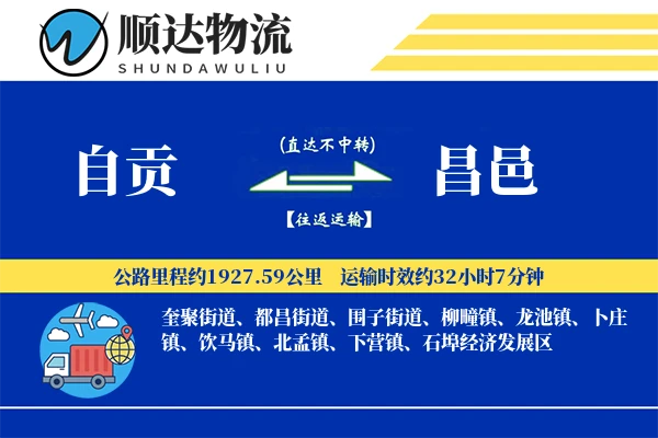 自贡到昌邑物流公司