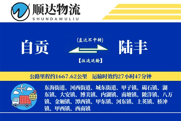 自贡到陆丰物流公司
