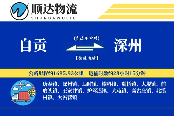 自贡到深州物流公司