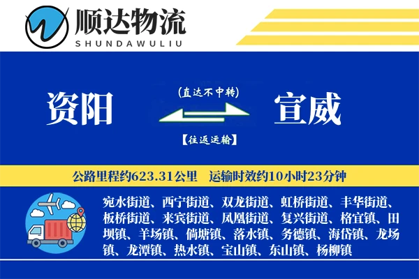 资阳到宣威物流公司